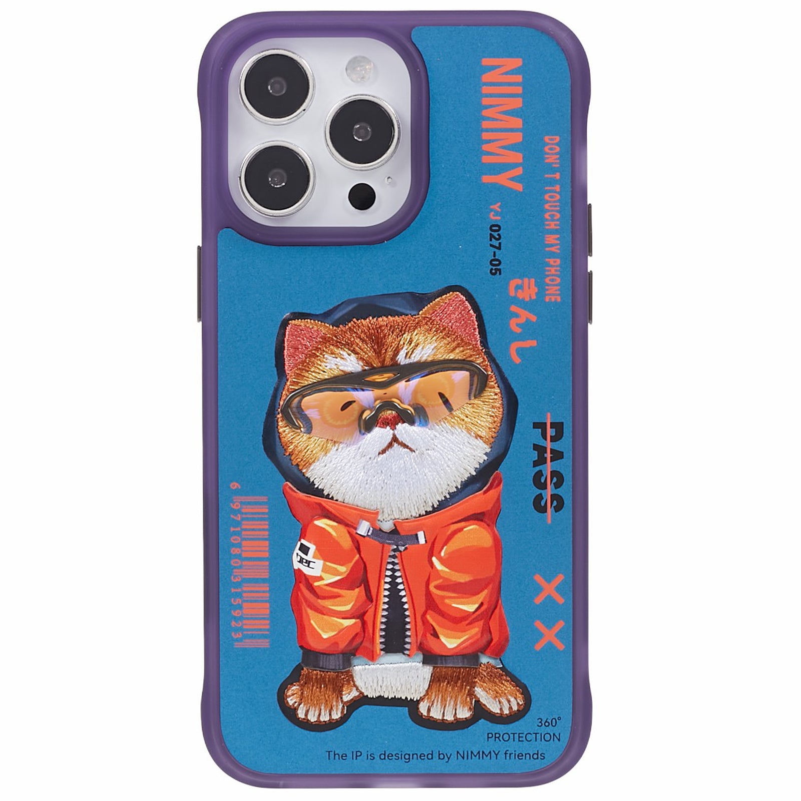 NIMMY Cool Embroidered Phone Case pro iPhone 14 Pro Max nárazuvzdorný PC TPU PU kryt telefonu NIMMY Cool Embroidered Phone Case pro iPhone 14 Pro Max nárazuvzdorný PC TPU PU kryt telefonu